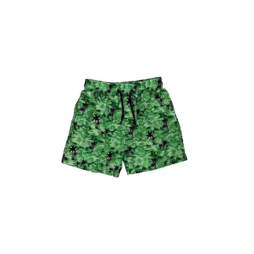 Beach Bros Swim Green Tropical Drawstring Board Shorts Bathing Suit Size 14